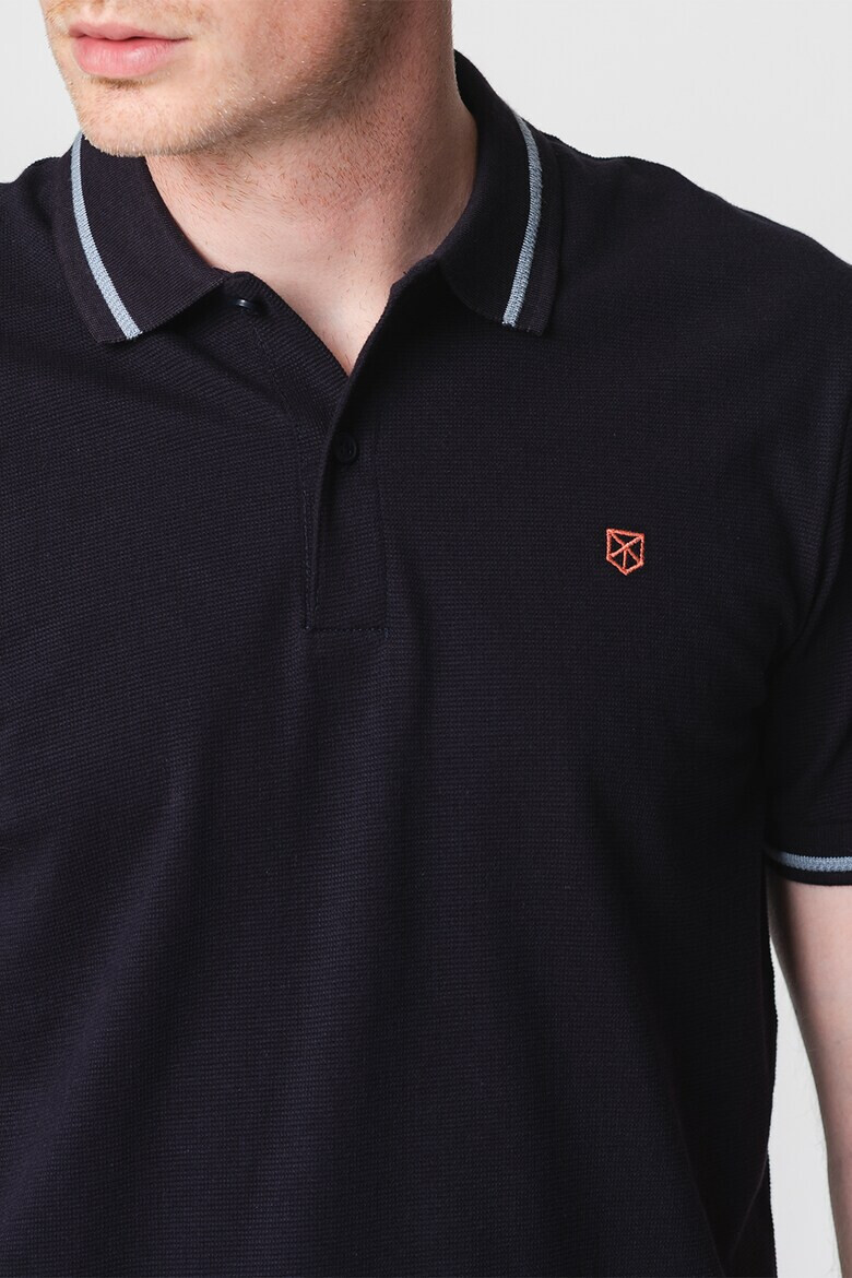 Jack & Jones Памучна тениска Bla Structure с яка - Pepit.bg