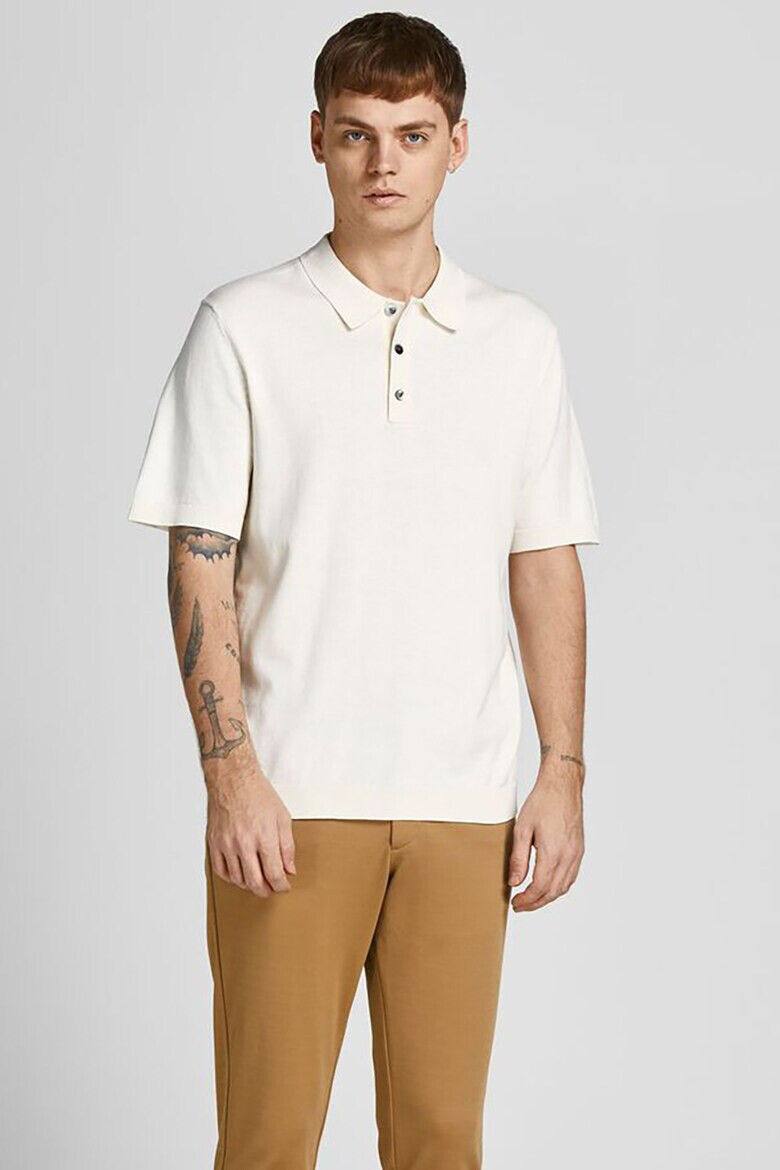 Jack & Jones Памучна тениска Blaigor с яка - Pepit.bg