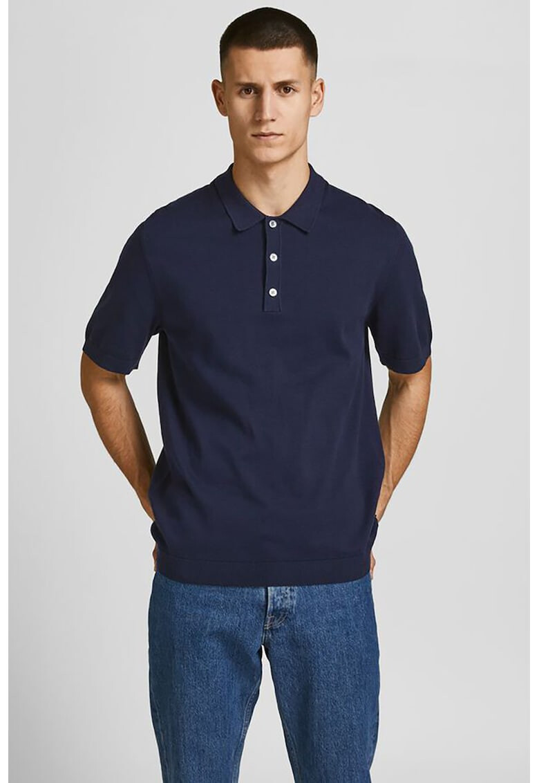 Jack & Jones Памучна тениска Blaigor с яка - Pepit.bg