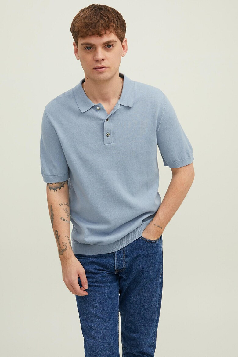 Jack & Jones Памучна тениска Blaigor с яка - Pepit.bg