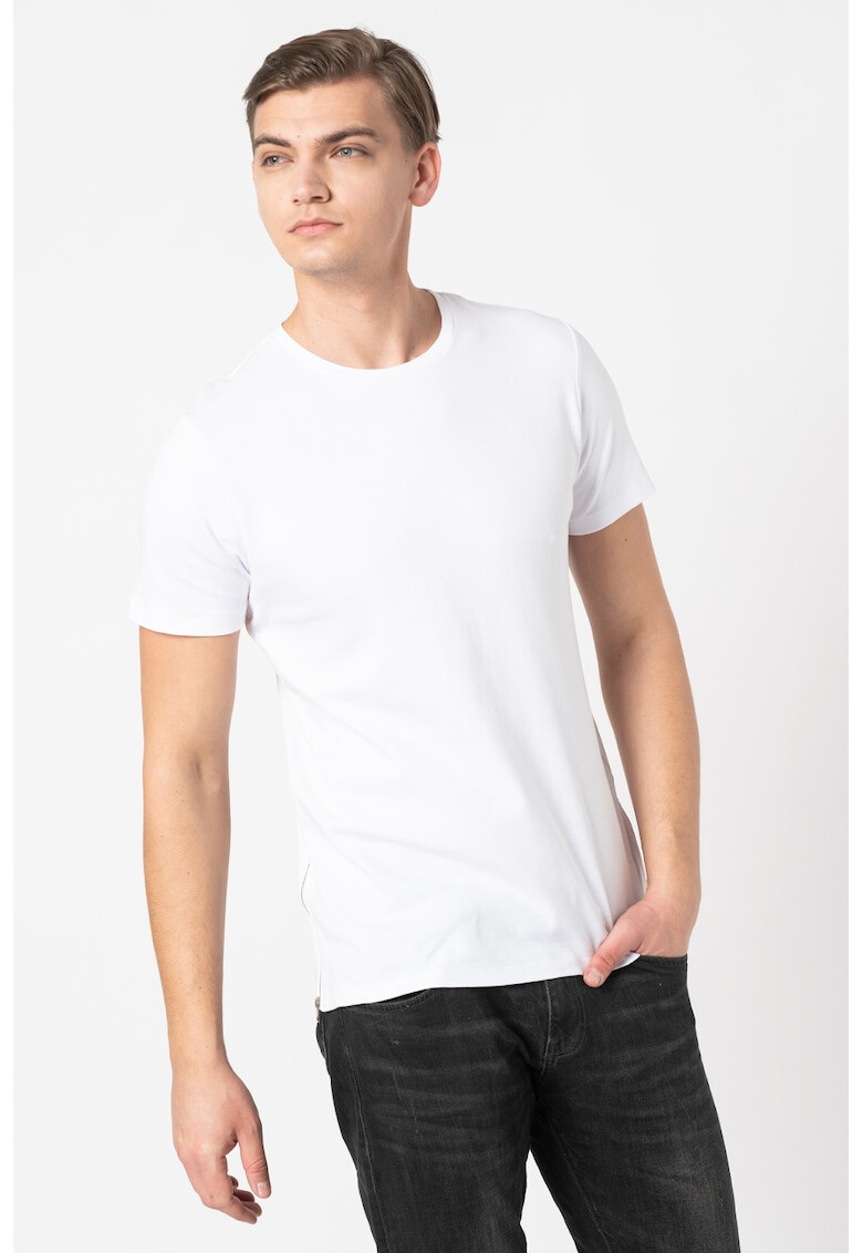 Jack & Jones Памучна тениска с къс цип - Pepit.bg