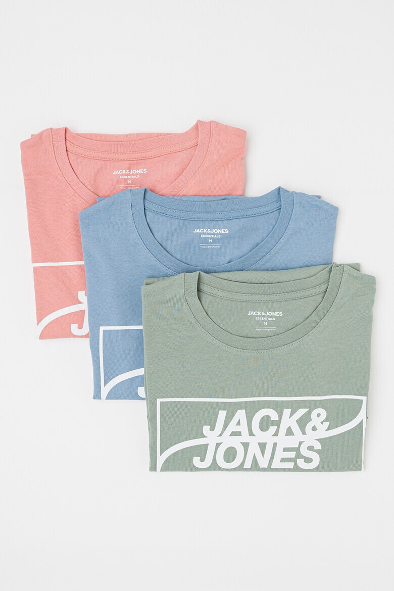 Jack & Jones Памучна тениска с лога Fly - 3 броя - Pepit.bg
