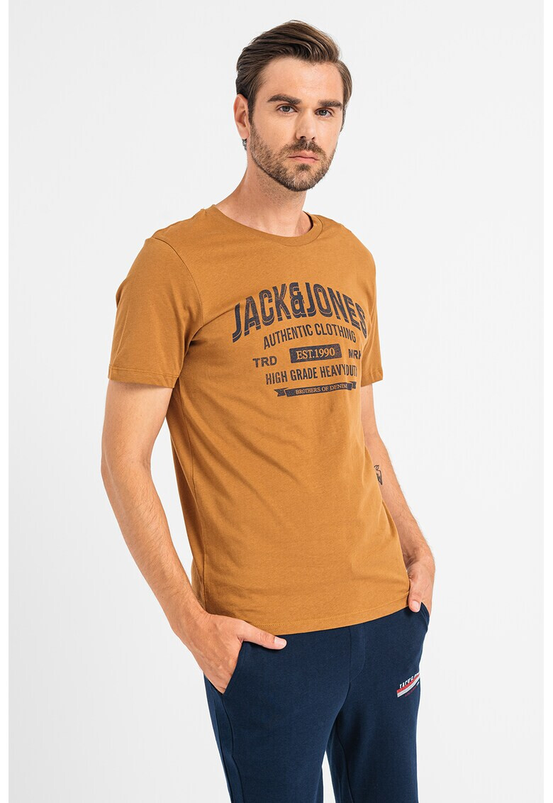 Jack & Jones Памучна тениска с лого - Pepit.bg