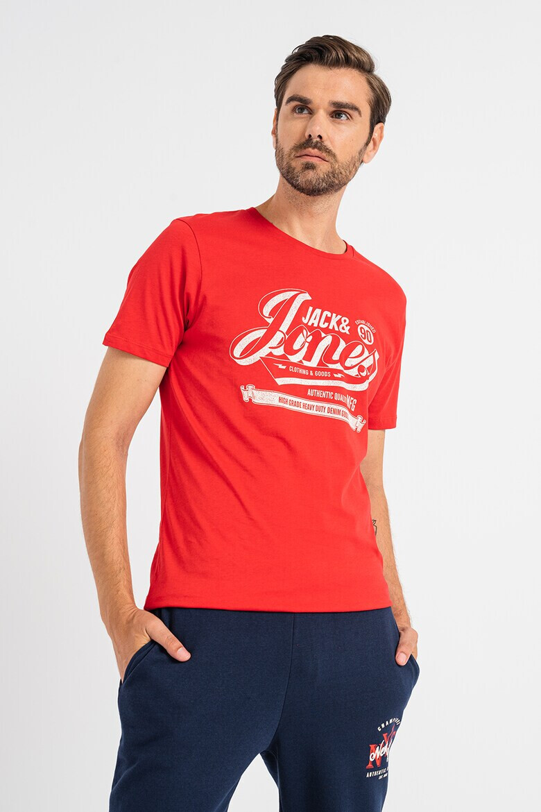 Jack & Jones Памучна тениска с лого - Pepit.bg