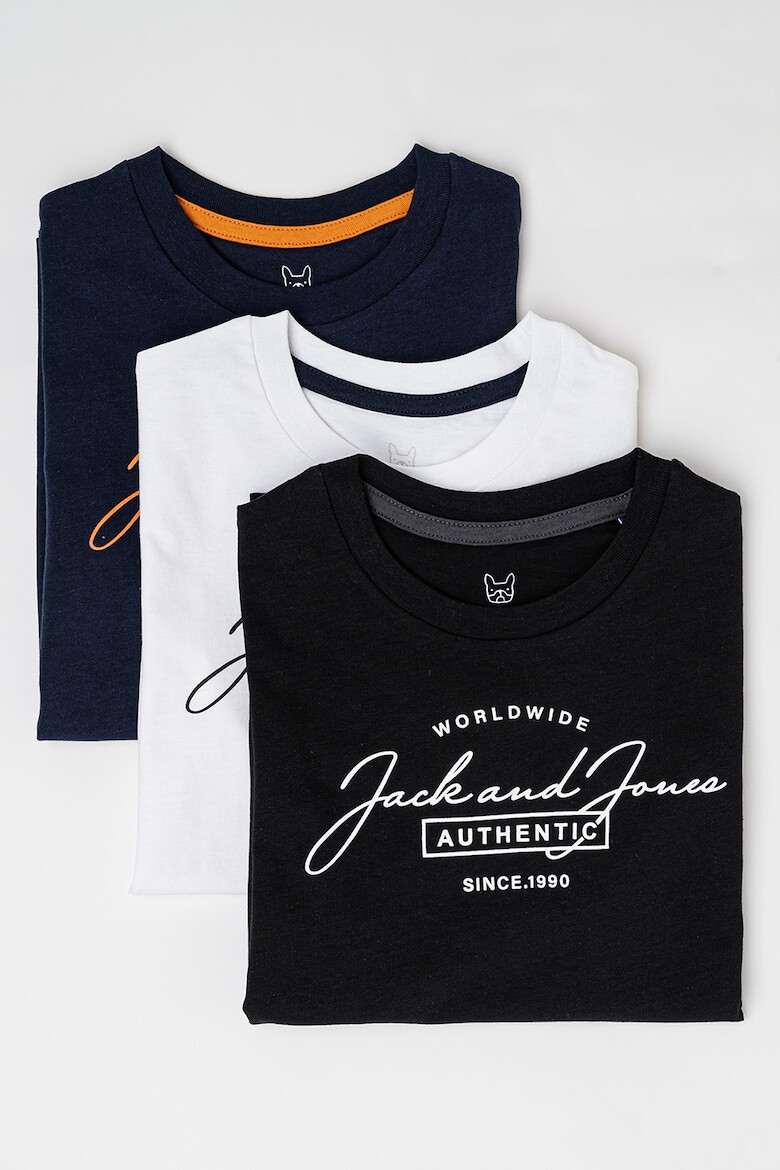 Jack & Jones Памучна тениска с лого 3 броя - Pepit.bg