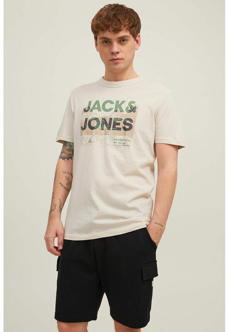 Jack & Jones Памучна тениска с лого - Pepit.bg