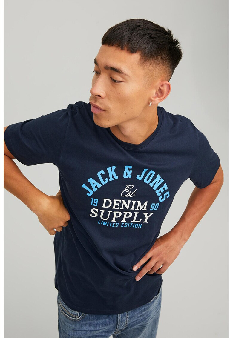 Jack & Jones Памучна тениска с лого - Pepit.bg
