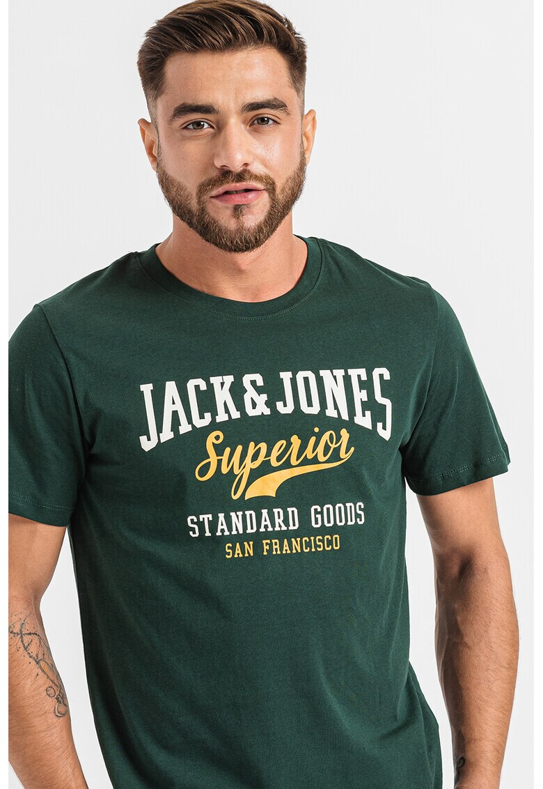 Jack & Jones Памучна тениска с лого - Pepit.bg