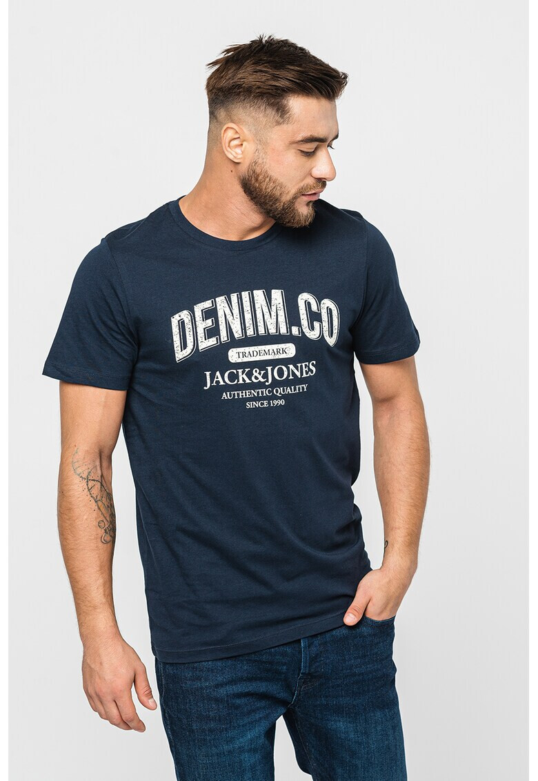 Jack & Jones Памучна тениска с лого - Pepit.bg