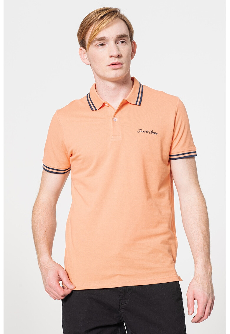 Jack & Jones Памучна тениска с яка - Pepit.bg