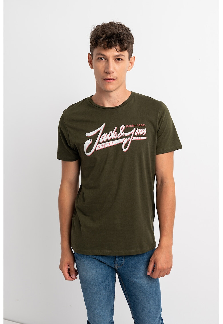 Jack&Jones Памучна тениска Version с лого - Pepit.bg