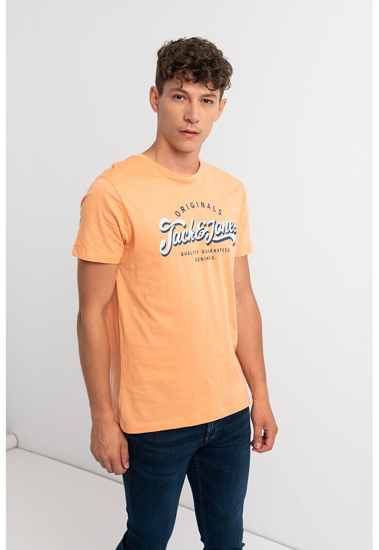 Jack&Jones Памучна тениска Version с лого - Pepit.bg