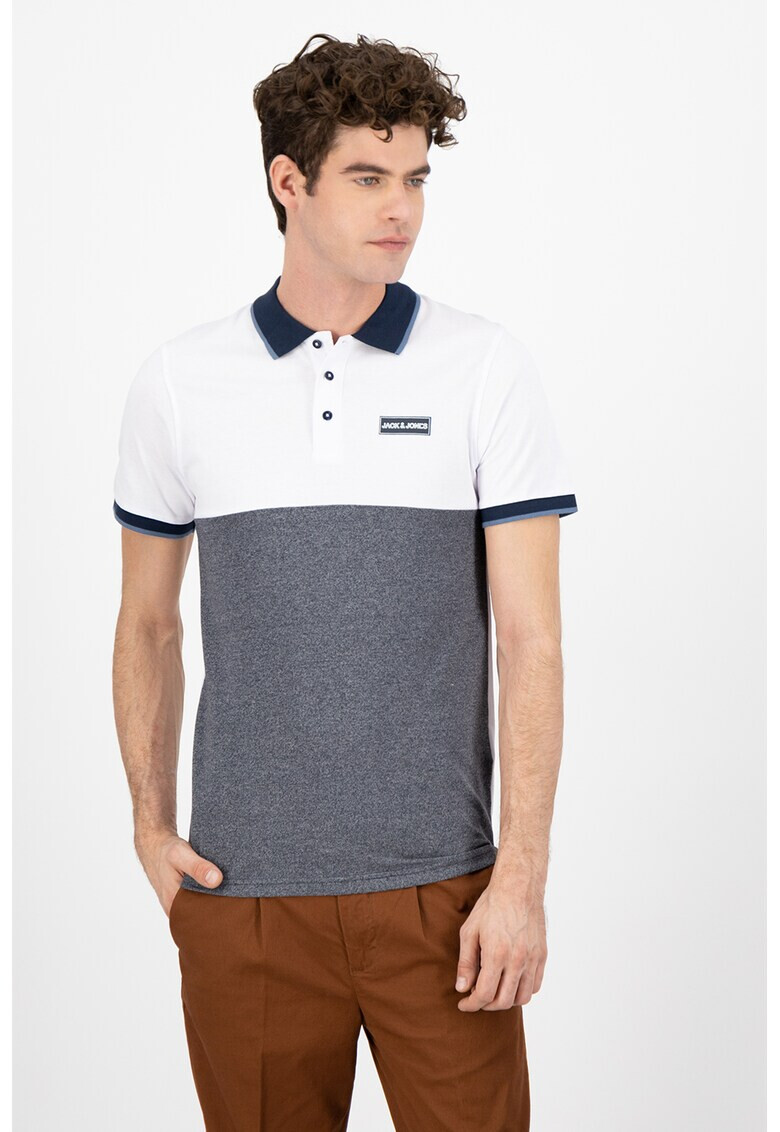 Jack&Jones Памучна тениска Zero с яка - Pepit.bg