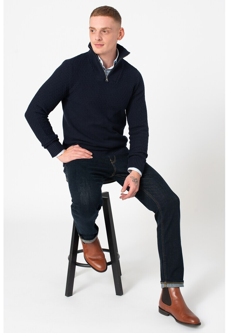 Jack&Jones Пуловер Blucarlin с къс цип - Pepit.bg