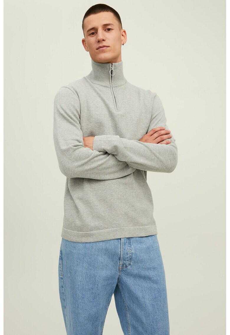Jack & Jones Пуловер Eli с къс цип - Pepit.bg