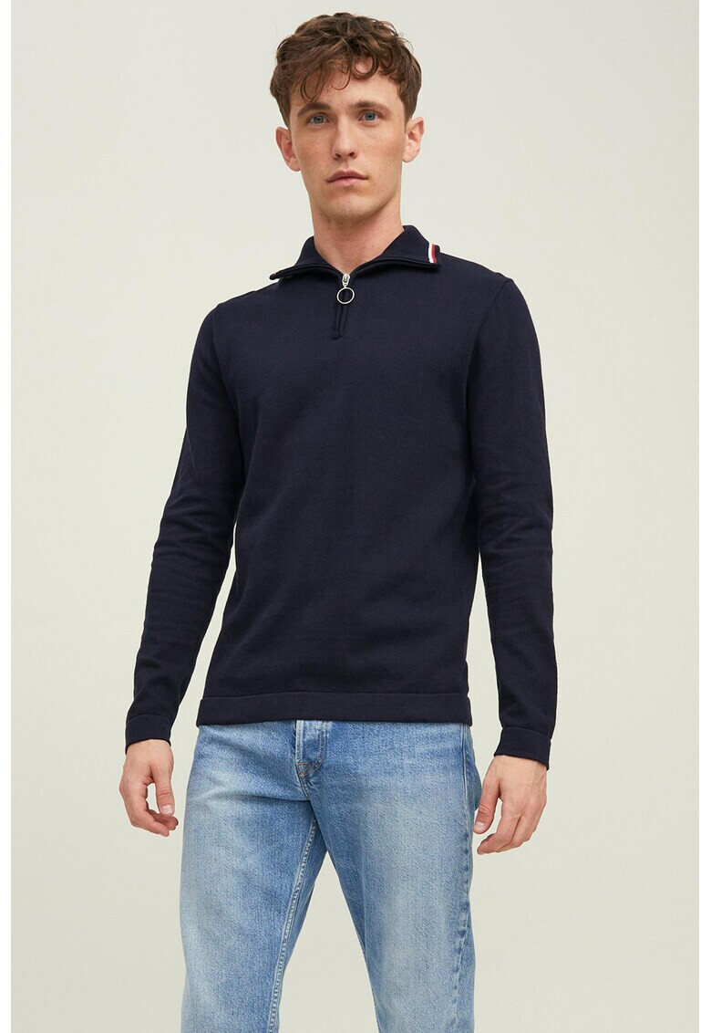 Jack & Jones Пуловер Eli с къс цип - Pepit.bg