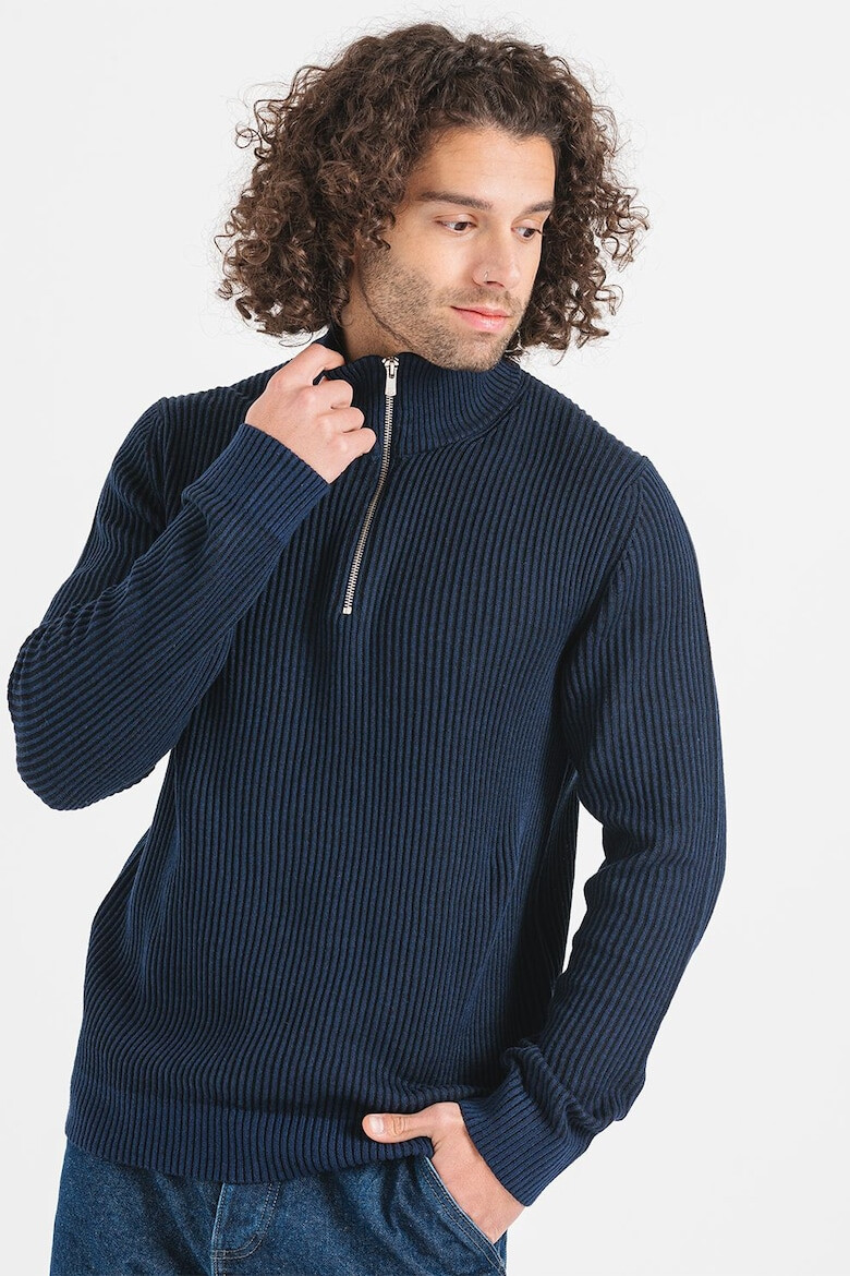 Jack  Jones Пуловер Liam с къс цип - Pepit.bg