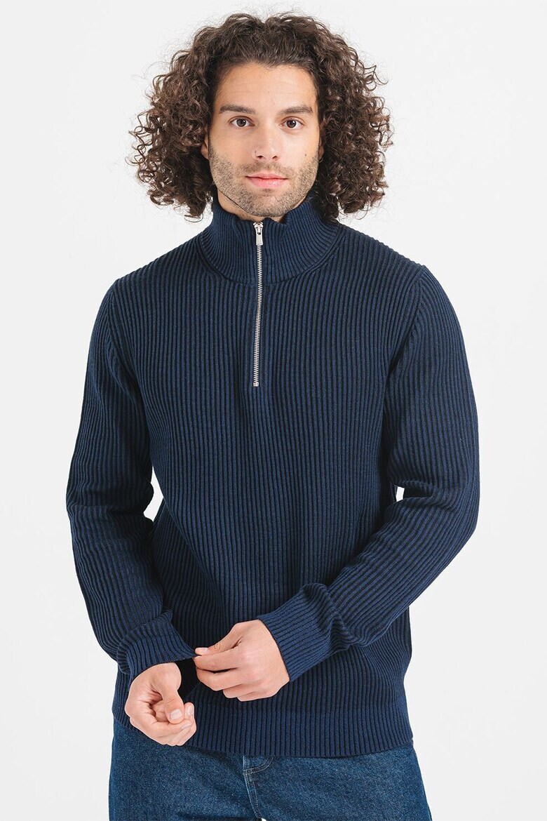 Jack  Jones Пуловер Liam с къс цип - Pepit.bg