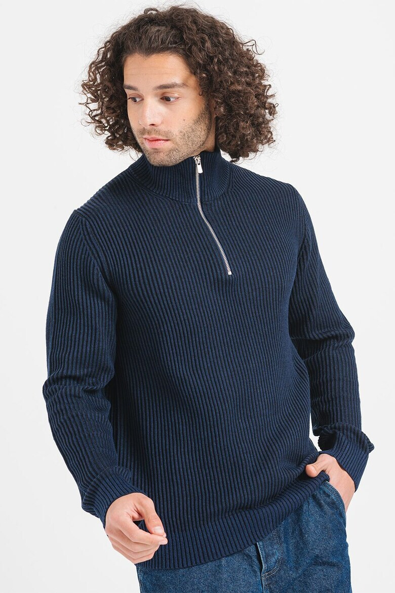 Jack  Jones Пуловер Liam с къс цип - Pepit.bg