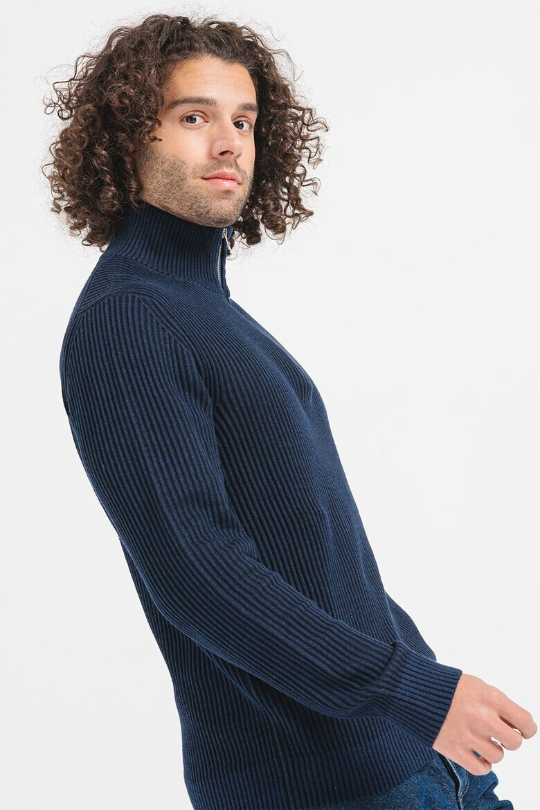 Jack  Jones Пуловер Liam с къс цип - Pepit.bg