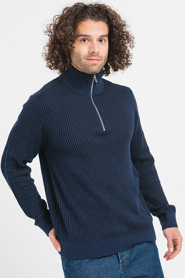Jack  Jones Пуловер Liam с къс цип - Pepit.bg
