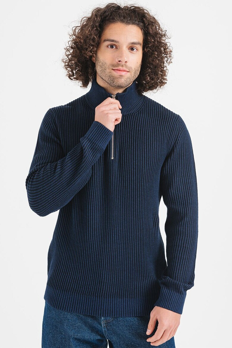 Jack  Jones Пуловер Liam с къс цип - Pepit.bg