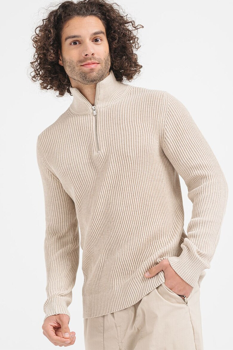Jack  Jones Пуловер Liam с къс цип - Pepit.bg