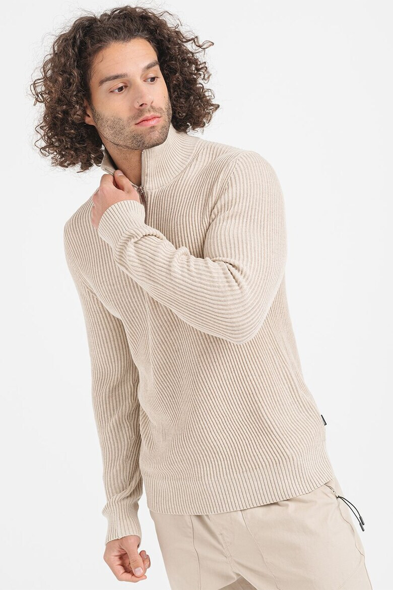 Jack  Jones Пуловер Liam с къс цип - Pepit.bg