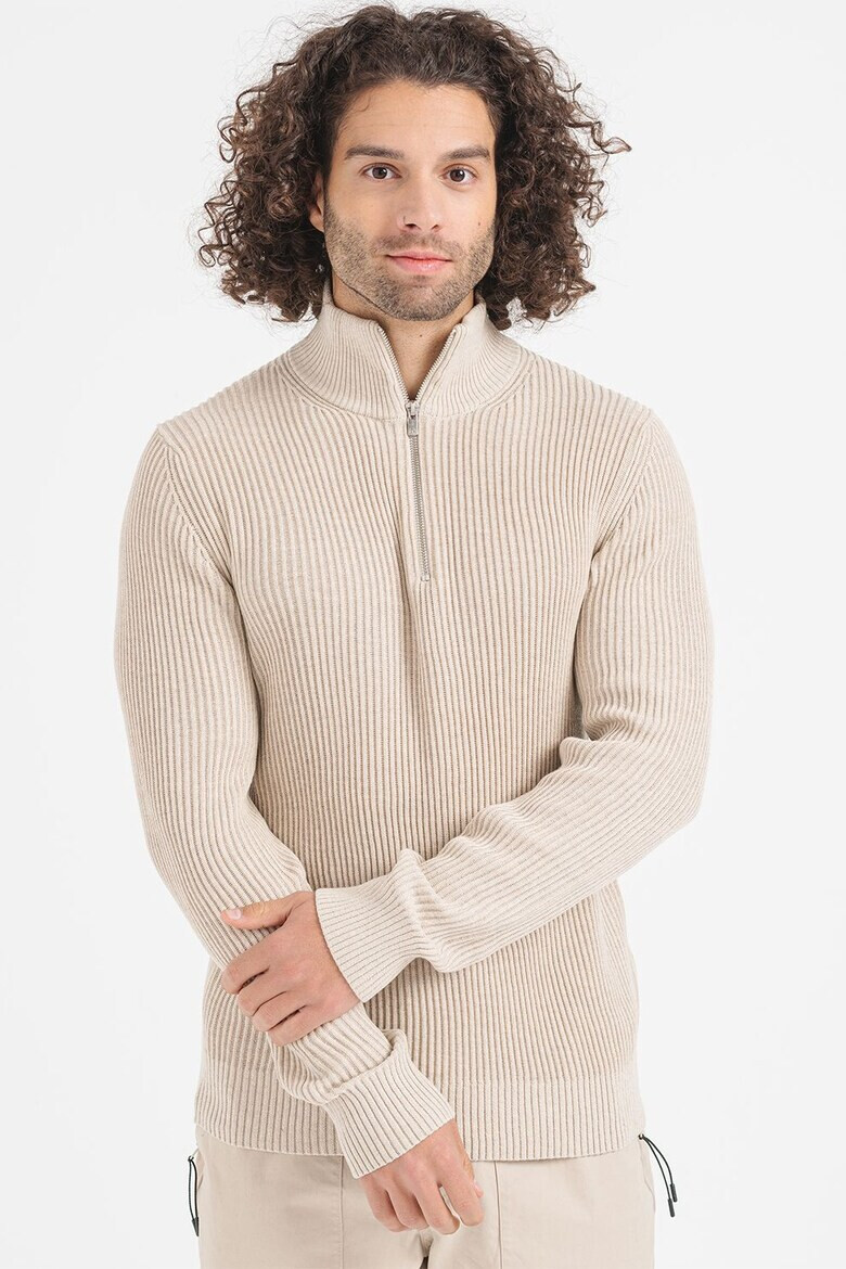 Jack  Jones Пуловер Liam с къс цип - Pepit.bg