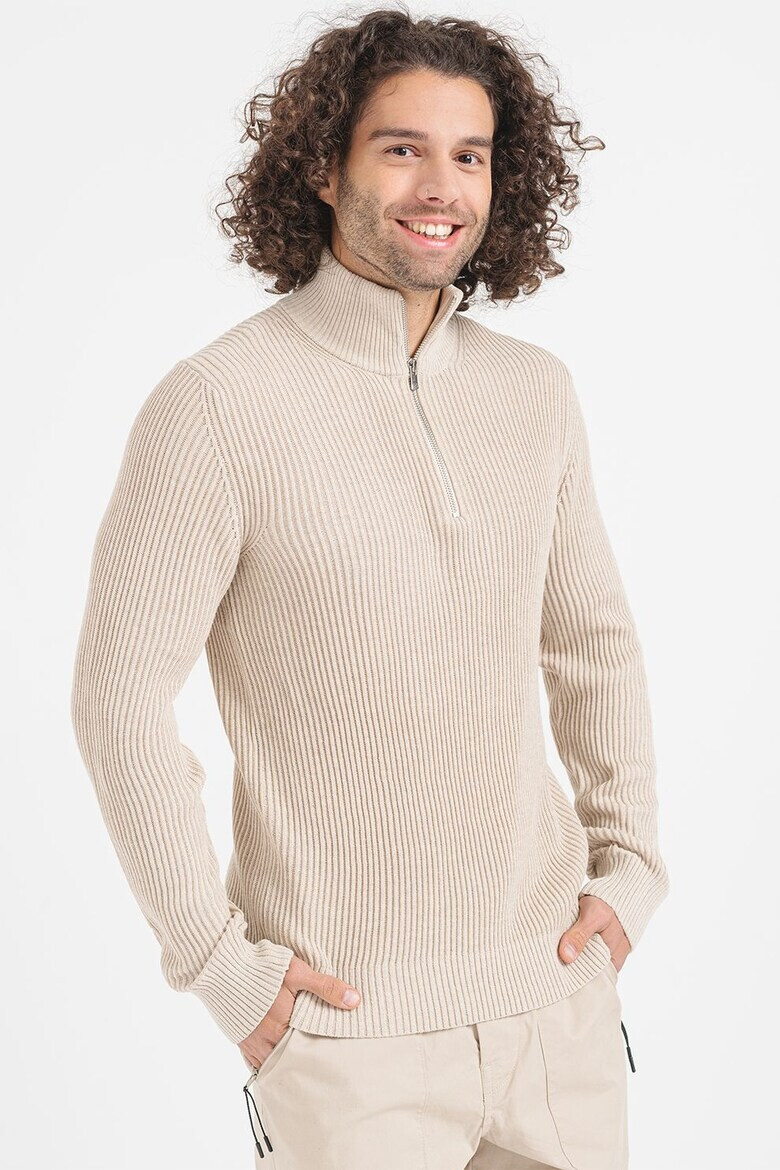 Jack  Jones Пуловер Liam с къс цип - Pepit.bg