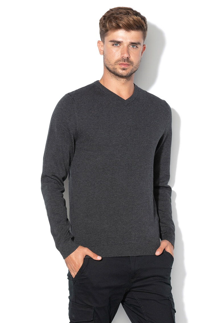 Jack & Jones Пуловер с шпиц - Pepit.bg