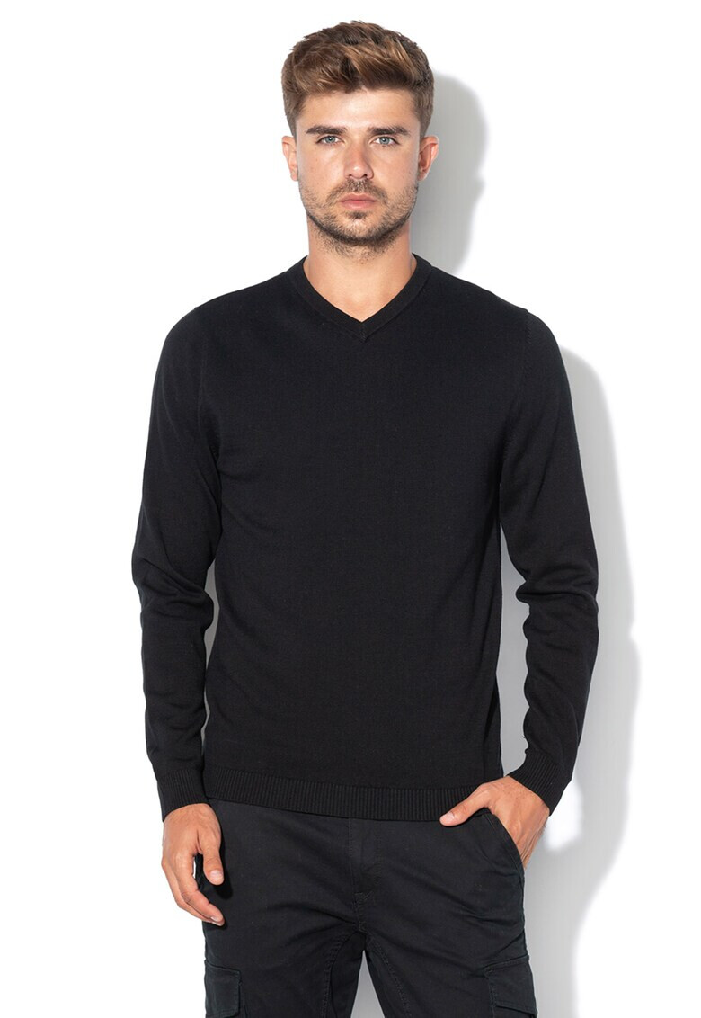 Jack & Jones Пуловер с шпиц - Pepit.bg