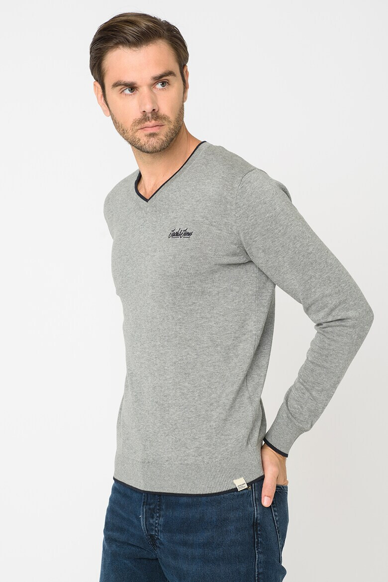 Jack & Jones Пуловер Tons с шпиц - Pepit.bg