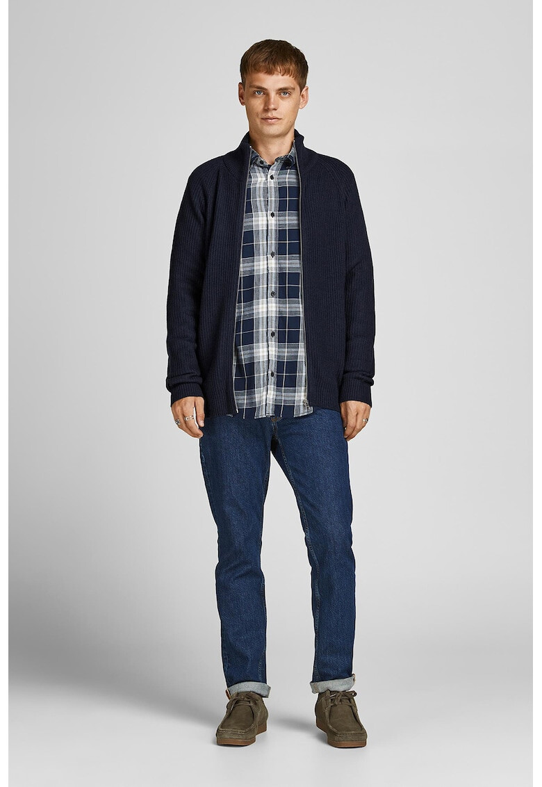 Jack & Jones Рипсен пуловер с цип - Pepit.bg