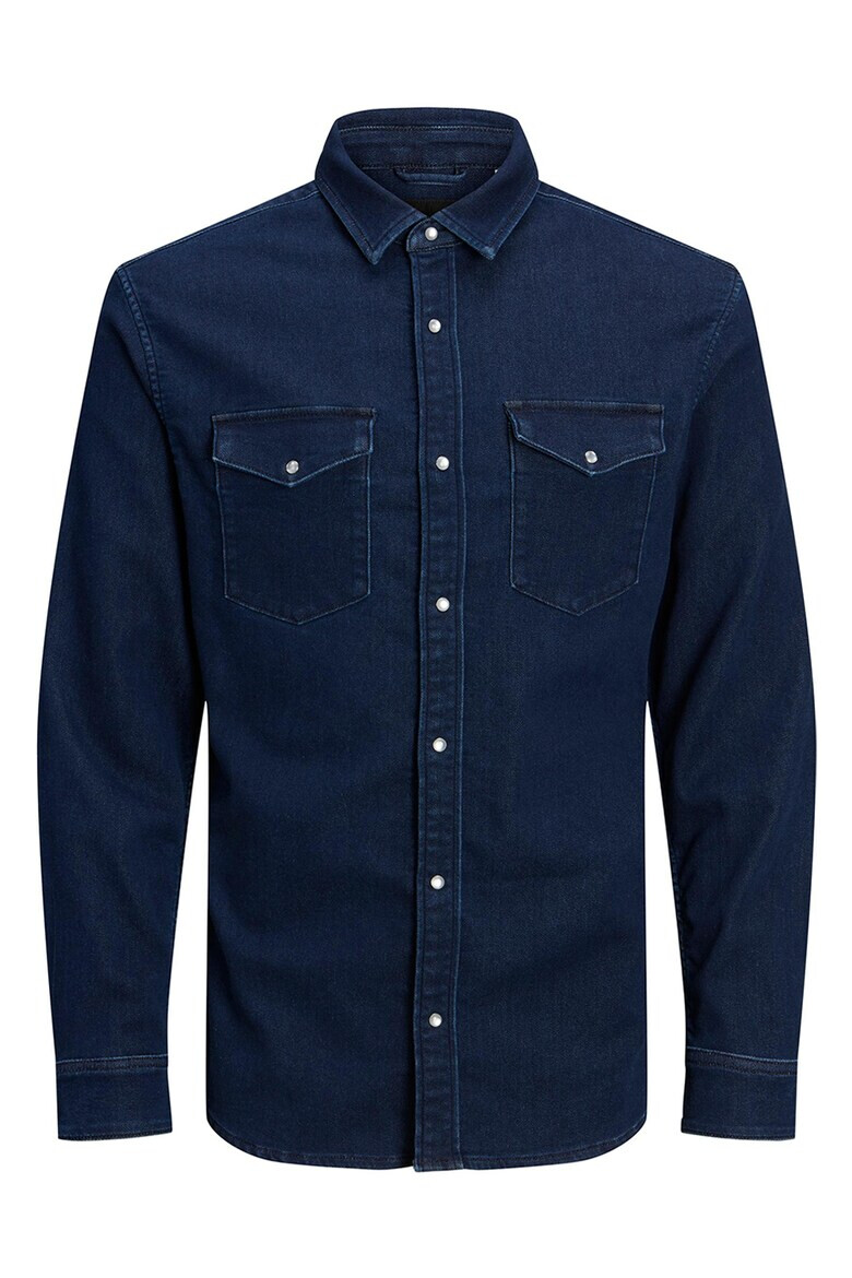 Jack & Jones Риза от деним с капси - Pepit.bg