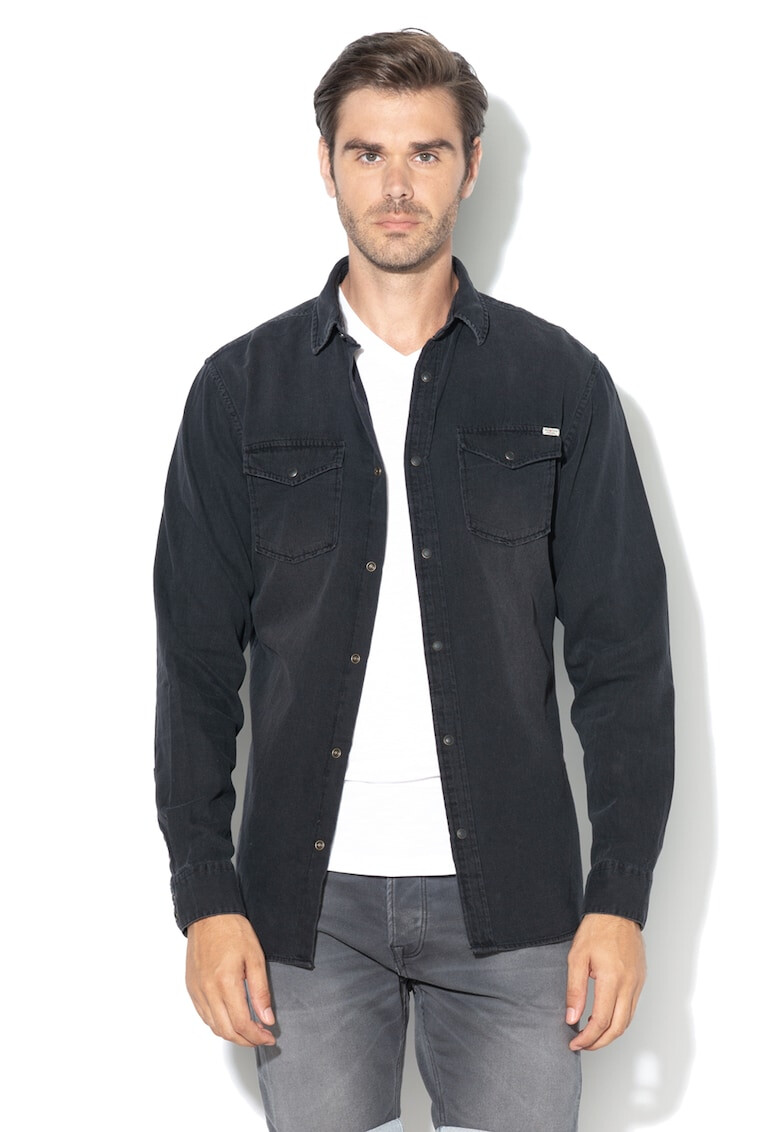 Jack&Jones Jack & Jones Риза от деним Sheridan с пришити джобове - Pepit.bg