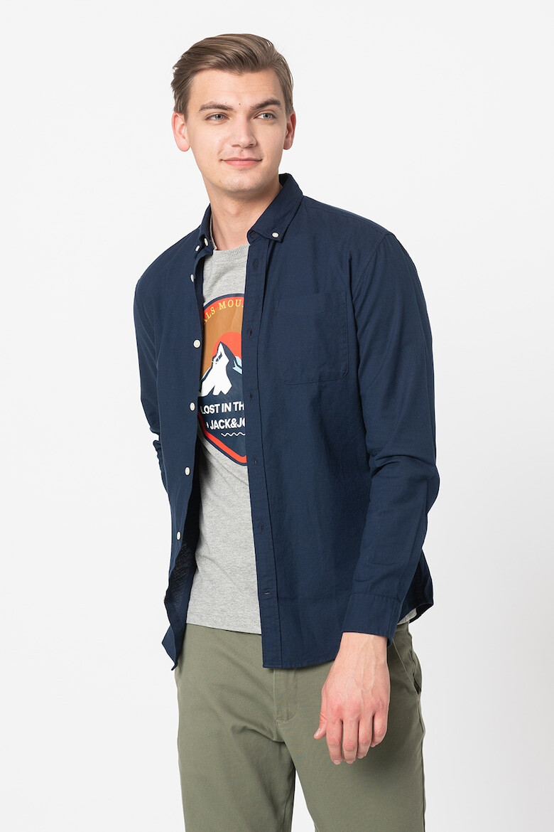 Jack&Jones Jack & Jones Риза по тялото с копчета на яката - Pepit.bg