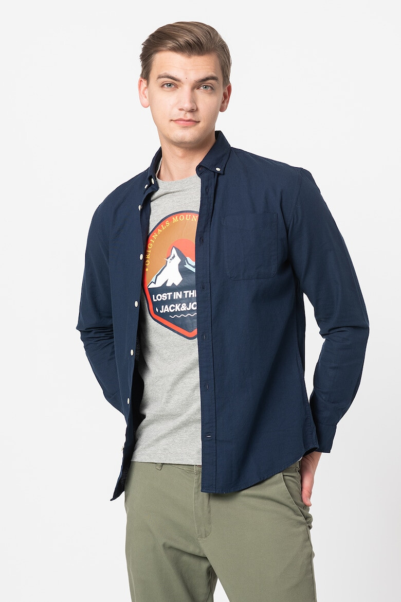 Jack&Jones Jack & Jones Риза по тялото с копчета на яката - Pepit.bg