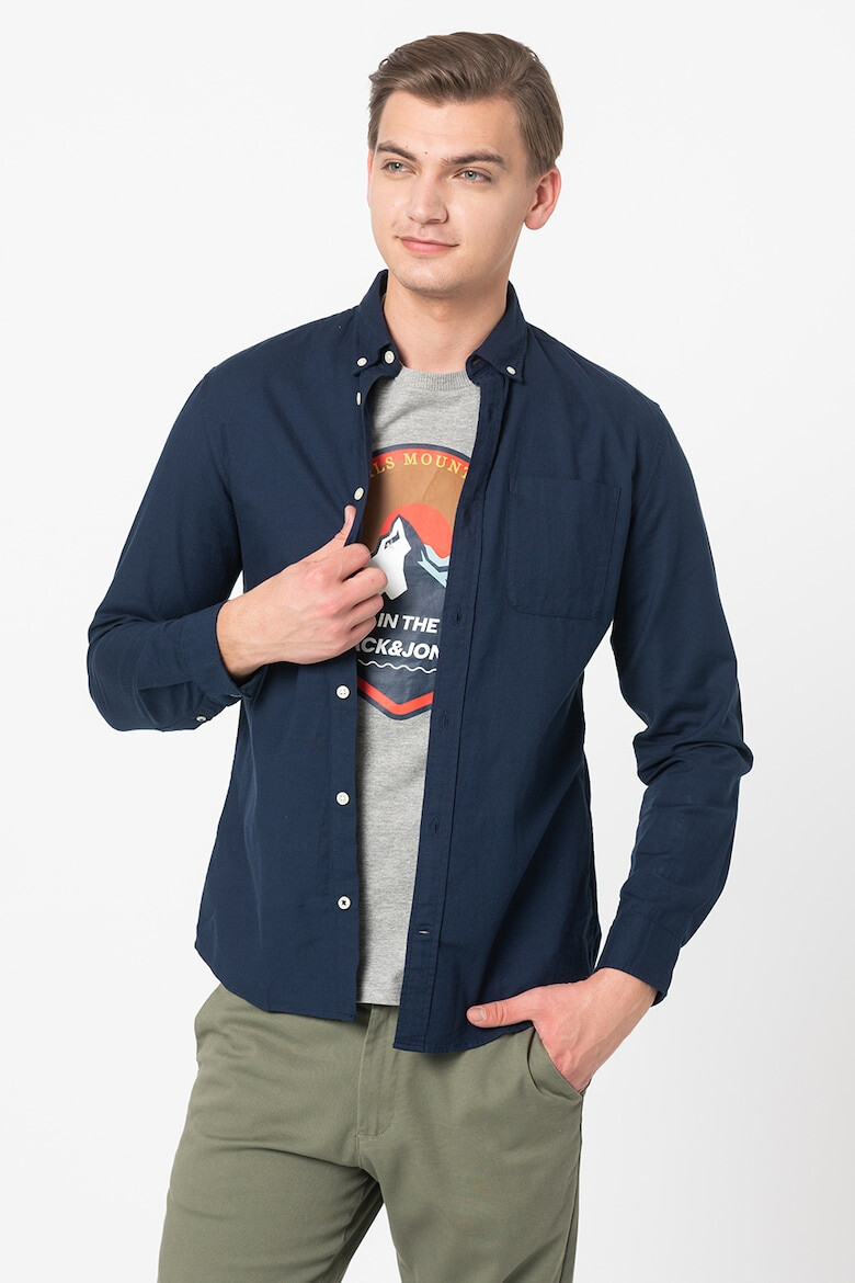 Jack&Jones Jack & Jones Риза по тялото с копчета на яката - Pepit.bg