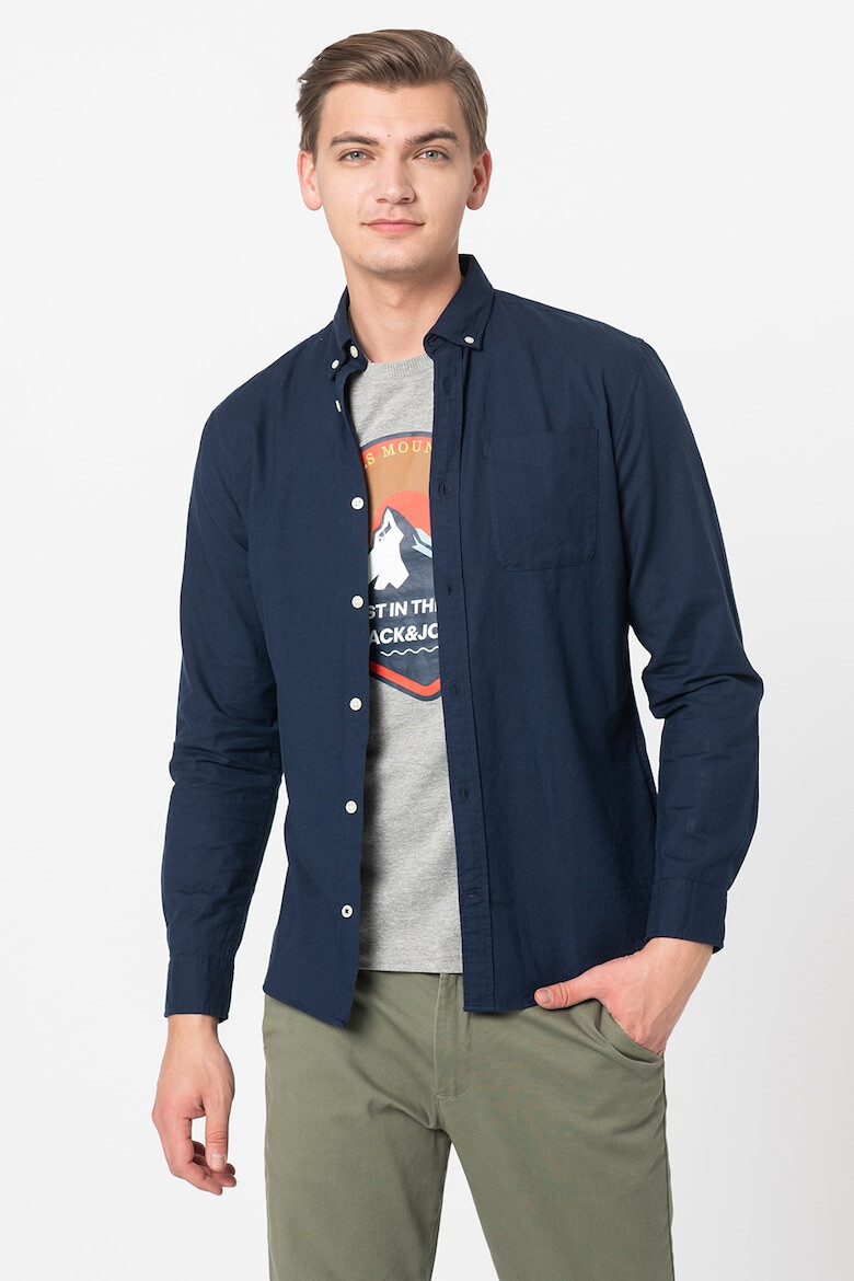 Jack&Jones Jack & Jones Риза по тялото с копчета на яката - Pepit.bg