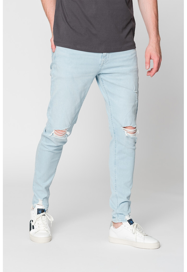 Jack & Jones Скосени дънки Ipete със захабени зони - Pepit.bg