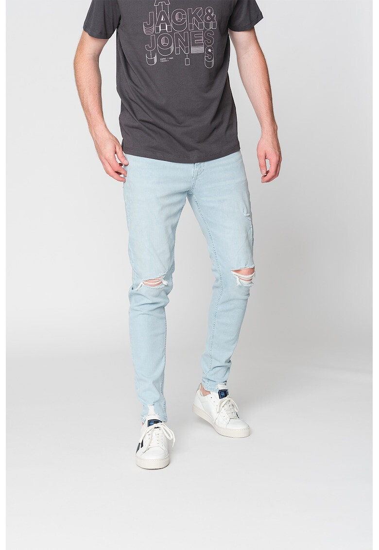 Jack & Jones Скосени дънки Ipete със захабени зони - Pepit.bg