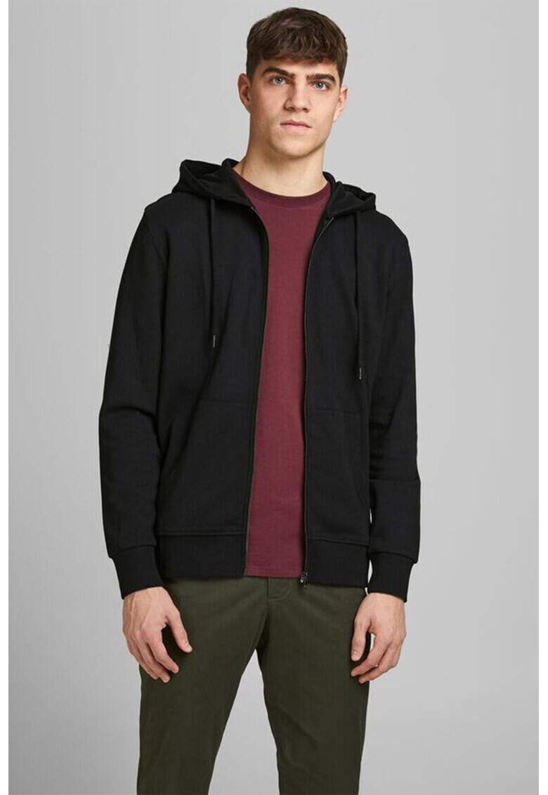 Jack  Jones Худи с памук Basic с цип - Pepit.bg