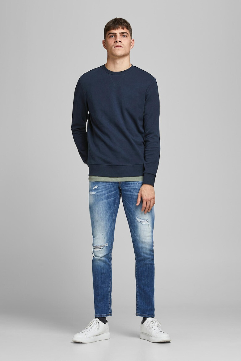 Jack  Jones Суитшърт Basic с овално деколте - Тъмносин - - Pepit.bg