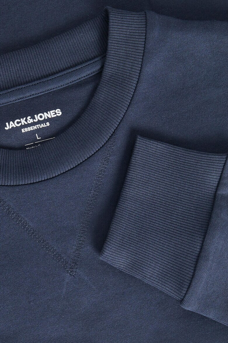 Jack  Jones Суитшърт Basic с овално деколте - Тъмносин - - Pepit.bg