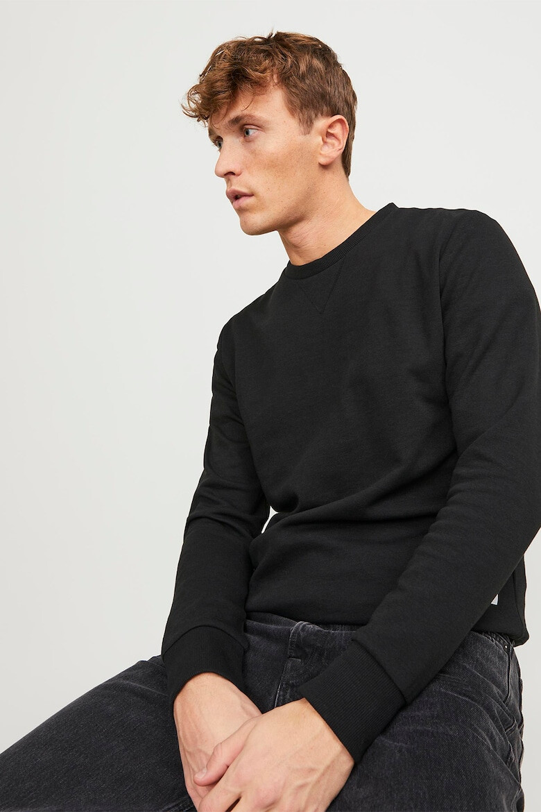 Jack  Jones Суитшърт Basic с овално деколте - Черен - - Pepit.bg