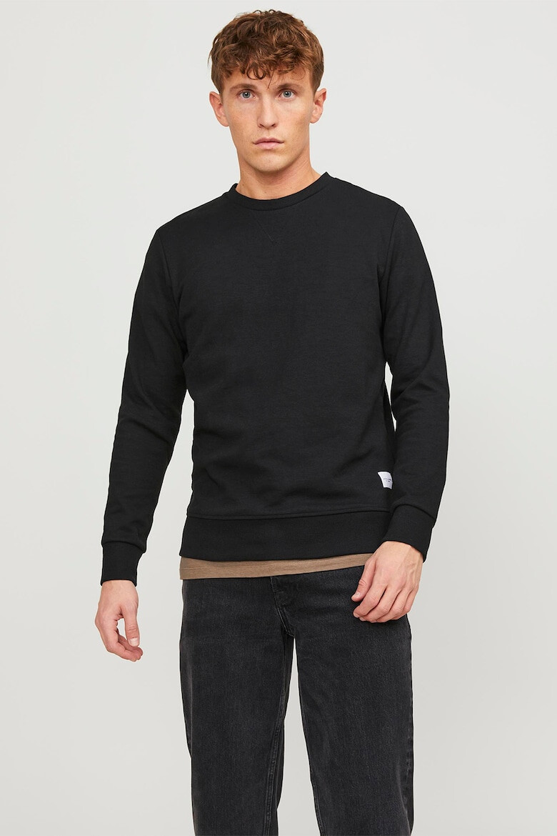 Jack  Jones Суитшърт Basic с овално деколте - Черен - - Pepit.bg