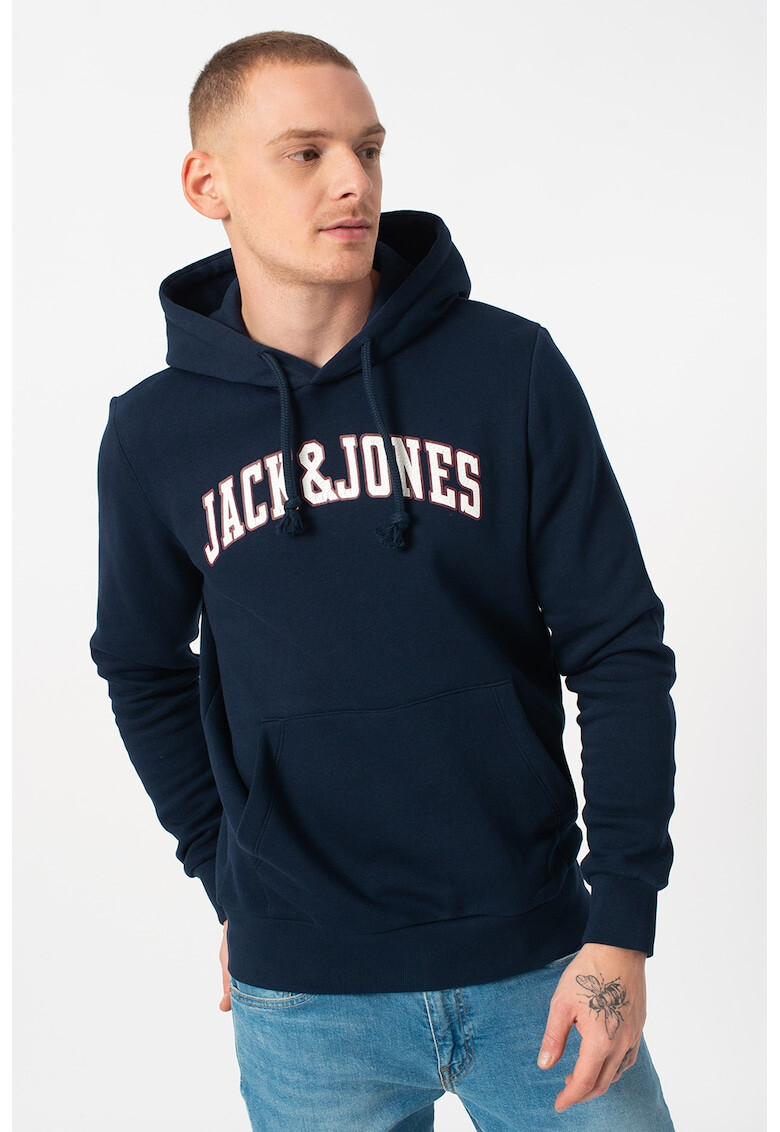 Jack&Jones Суитшърт Crossing с качулка и лого - Pepit.bg