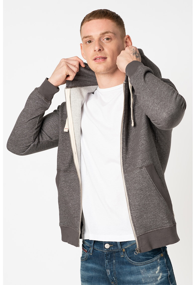 Jack&Jones Суитшърт Melange с качулка и цип - Pepit.bg