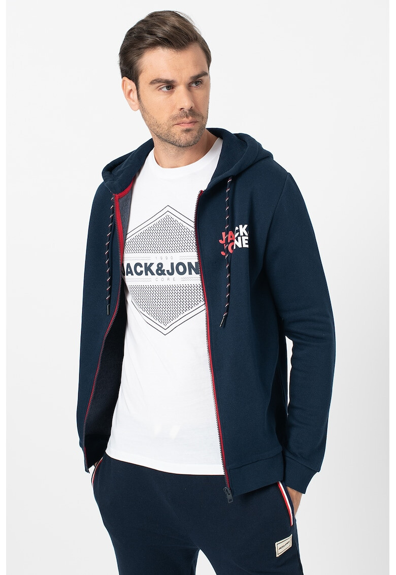 Jack&Jones Суитшърт с цип и лого - Pepit.bg